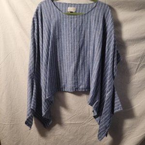 Universal Thread Blue Striped Poncho OSFM